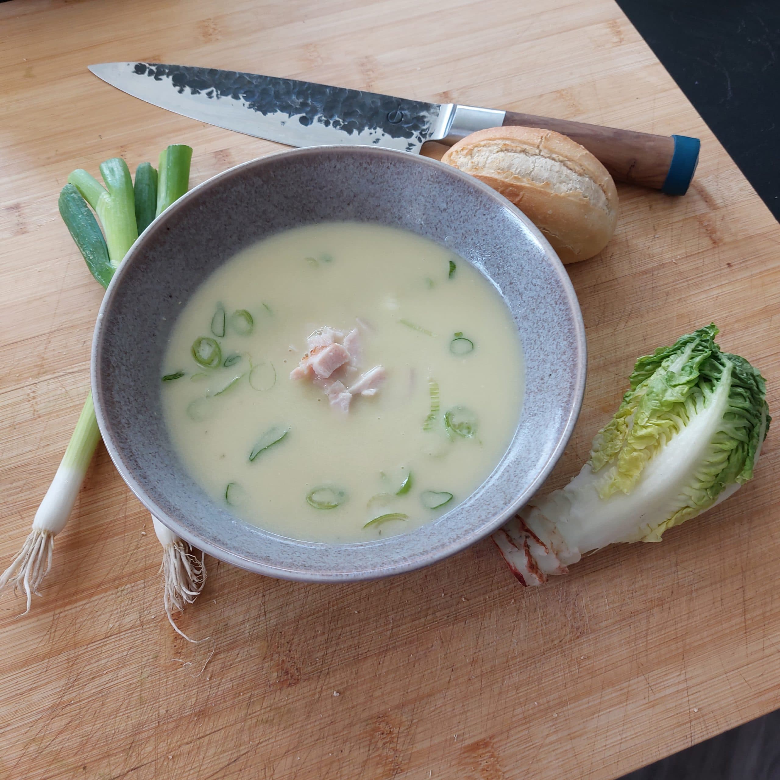 courgette soup with smoked chicken